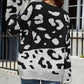 Contrast Round Neck Drop Shoulder Sweater
