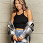 Plaid Dropped Shoulder Collared Jacket