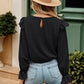 Ruffled Round Neck Long Sleeve Top