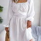 Tied Square Neck Balloon Sleeve Dress
