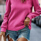 Texture Round Neck Long Sleeve Sweatshirt