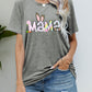 Easter MAMA Graphic Round Neck T-Shirt
