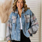 Geometric Raw Hem Denim Jacket