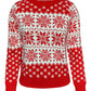 Snowflake Round Neck Long Sleeve Sweater