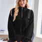 Half Zip Collared Neck Long Sleeve Sweatshirt
