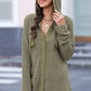 Waffle-Knit Button Up Drawstring Hoodie