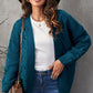 Waffle-Knit Open Front Dropped Shoulder Sweater