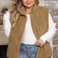 Plus Size Collared Neck Open Front Sweater Vest