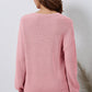 V-Neck Ribbed Dropped Shoulder Sweater