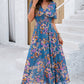 Smocked Floral V-Neck Short Sleeve Dress