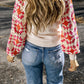 Flower Element Openwork Round Neck Sweater