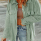 Pocketed Button Up Droppped Shoulder Jacket