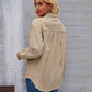 Distressed Raw Hem Denim Jacket