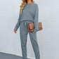Round Neck Top and Drawstring Pants Set