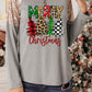 MERRY CHRISTMAS Sequin Round Neck Blouse