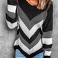 Eyelet Color Block Long Sleeve Sweater