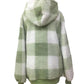 Plaid Half Zip Drawstring Hoodie