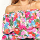 Double Take Floral Off-Shoulder Flounce Sleeve Layered Blouse