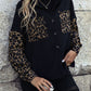 Leopard Print Buttoned Dropped Shoulder Jacket