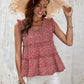 Printed Frill Trim V-Neck Blouse