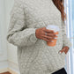 Quilted Long Sleeve Hoodie with Pocket
