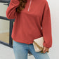 Quarter-Zip Collared Drop Shoulder Sweatshirt