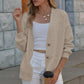 V-Neck Button-Down Dropped Shoulder Cardigan