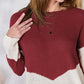 Hailey & Co Full Size Color Block Dropped Shoulder Knit Top