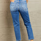BAYEAS High Waisted Cropped Dad Jeans