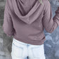 Half Snap Drawstring Long Sleeve Hoodie