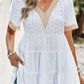 Contrast Short Sleeve Tiered Blouse