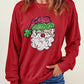 Santa Graphic Round Neck Long Sleeve Sweatshirt