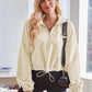 Half Zip Collared Neck Long Sleeve Sweatshirt