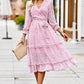 Leopard Surplice Tie Belt Slit Dress
