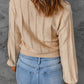 Openwork Surplice Dropped Shoulder Sweater