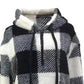 Plaid Half Zip Drawstring Hoodie