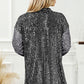 Sequin Button Up Collared Neck Shirt
