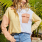 Color Block Textured Drop Shoulder Shacket