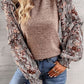 Heathered Floral Frill Lantern Sleeve Blouse