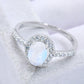 925 Sterling Silver Natural Moonstone Halo Ring