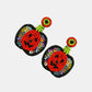 Pumpkin Shape Beaded Dangle Earrings