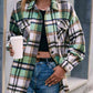 Plaid Collared Neck Button Down Jacket