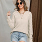 Openwork Round Neck Raglan Sleeve Sweater