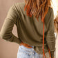 Waffle Knit Henley Long Sleeve Top