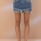 Rhinestone Fringe Denim Skirt