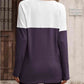 Contrast Round Neck Long Sleeve T-Shirt