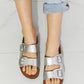 MMShoes Best Life Double-Banded Slide Sandal in Silver