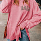 AMEN Graphic Dropped Shoulder Slit Sweatshirt
