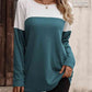Contrast Round Neck Long Sleeve T-Shirt