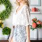 Open Front Half Sleeve Lace Cardigan